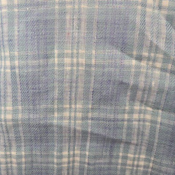 Peter Millar Linen Blue Plaid Shirt - Picture 6 of 6